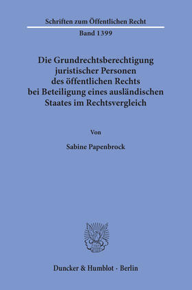 Papenbrock, S: Grundrechtsberechtigung juristischer Personen