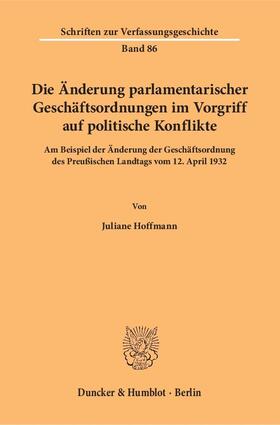 Hoffmann, J: Änderung parlamentarischer Geschäftsordnungen i