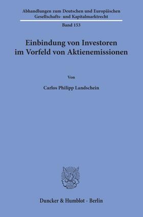 Einbindung von Investoren im Vorfeld von Aktienemissionen