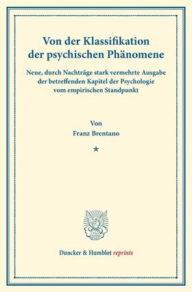 Von der Klassifikation der psychischen Phänomene