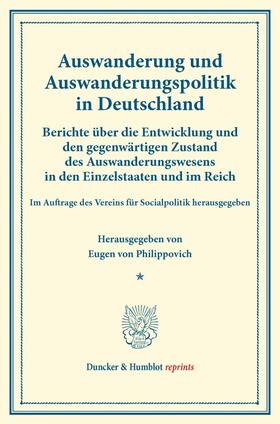 Auswanderung und Auswanderungspolitik in Deutschland.