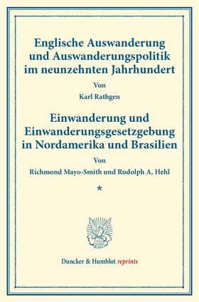 Englische Auswanderung und Auswanderungspolitik