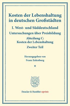 Kosten der Lebenshaltung in deutschen Großstädten.