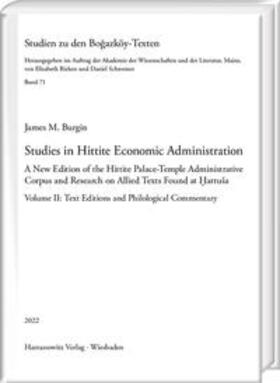 Studies in Hittite Economic Administration
