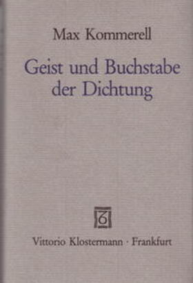 Geist und Buchstabe der Dichtung