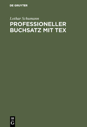 Professioneller Buchsatz mit TEX