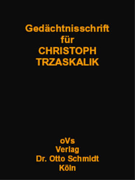 Tipke, K: Gedächtnisschrift für Christoph Trzaskalik