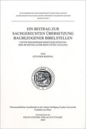 Binding, G: Beitrag zur sachgerechten Übersetzung baubezogen