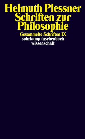 Plessner, H: Schriften zur Philosophie