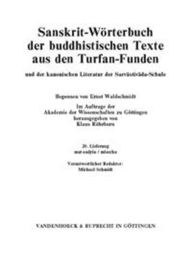 Sanskrit-Wörterbuch der buddhistischen Texte aus den Turfan-Funden. Lieferung 20