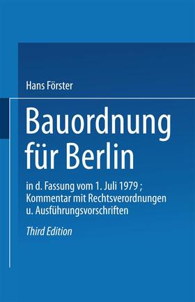 Bauordnung für Berlin in der Fassung vom 1. Juli 1979