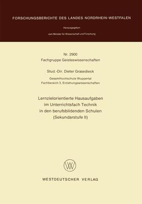 Lernzielorientierte Hausaufgaben im Unterrichtsfach Technik in den berufsbildenden Schulen (Sekundarstufe II)