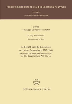 Vorbericht über die Ergebnisse der Kölner Domgrabung 1946 ¿ 1983