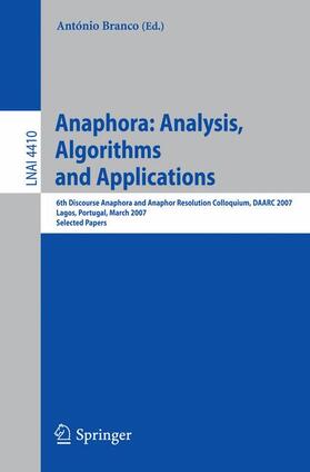 Anaphora: Analysis, Algorithms and Applications