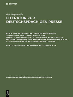 110926¿124562. Biographische Literatur. F - H