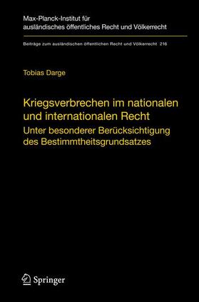 Kriegsverbrechen im nationalen und internationalen Recht