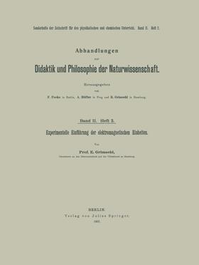 Experimentelle Einführung der elektromagnetischen Einheiten