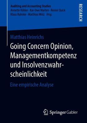 Going Concern Opinion, Managementkompetenz und Insolvenzwahrscheinlichkeit