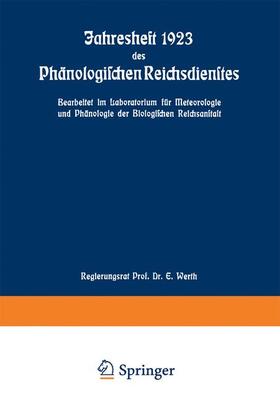 Jahresheft 1923 des Phänologischen Reichsdienstes