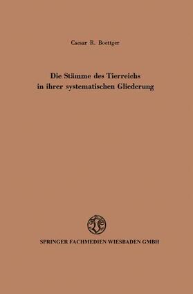 Die Stämme des Tierreichs in ihrer systematischen Gliederung