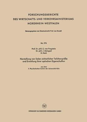 Herstellung von Solen einheitlicher Teilchengröße und Ermittlung ihrer optischen Eigenschaften