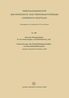 Untersuchungen der Bindemitteleigenschaften von Braunkohlenfilteraschen