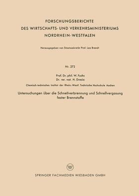 Untersuchungen über die Schnellverbrennung und Schnellvergasung fester Brennstoffe