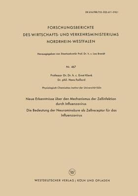 Neue Erkenntnisse über den Mechanismus der Zellinfektion durch Influenzavirus. Die Bedeutung der Neuraminsäure als Zellreceptor für das Influenzavirus