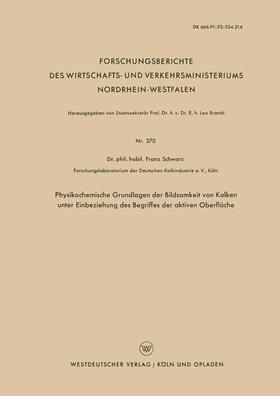 Physikochemische Grundlagen der Bildsamkeit von Kalken unter Einbeziehung des Begriffes der aktiven Oberfläche