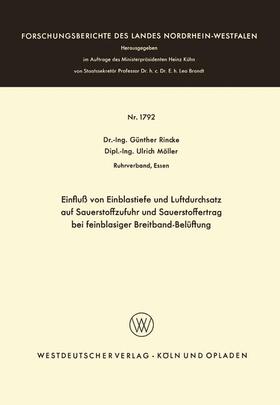 Einfluß von Einblastiefe und Luftdurchsatz auf Sauerstoffzufuhr und Sauerstoffertrag bei feinblasiger Breitband-Belüftung