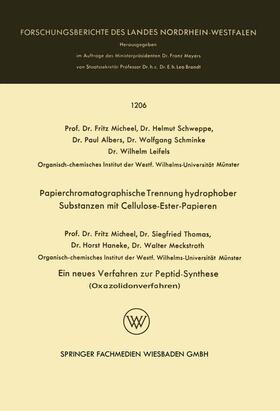 Papierchromatographische Trennung hydrophober Substanzen mit Cellulose-Ester-Papieren. Ein neues Verfahren zur Peptid-Synthese (Oxazolidonverfahren)