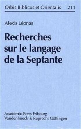 Recherches sur le langage de la Septante