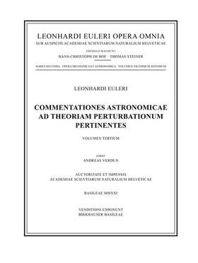 Commentationes astronomicae ad theoriam perturbationum pertinentes 3rd part