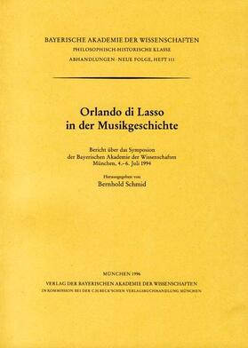 Orlando di Lasso in der Musikgeschichte