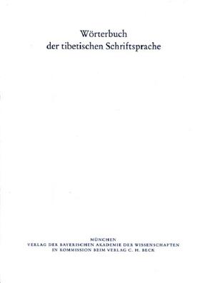 Wörterbuch der tibetischen Schriftsprache  49. Lieferung