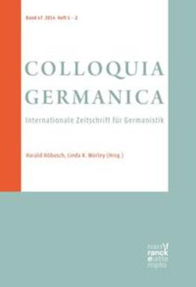 Colloquia Germanica, 47, 1-2 (2014)