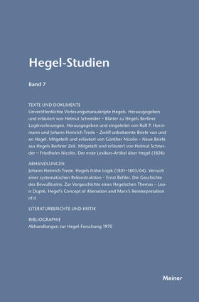 Hegel-Studien / Hegel-Studien Band 7 (1972)