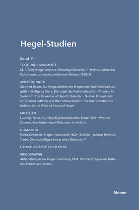 Hegel-Studien / Hegel-Studien Band 11 (1976)