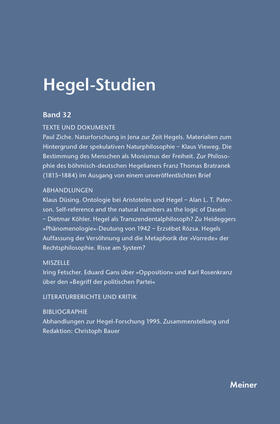Hegel-Studien / Hegel-Studien Band 32 (1997)