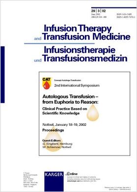 Autologous Transfusion - from Euphoria to Reason: Clinical Practice Based on Scientific Knowledge