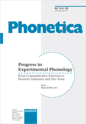 Progress in Experimental Phonology