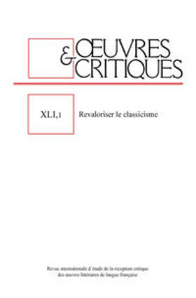 OEUVRES & CRITIQUES, XLI, 2 (2016)