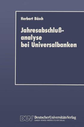 Jahresabschlußanalyse bei Universalbanken