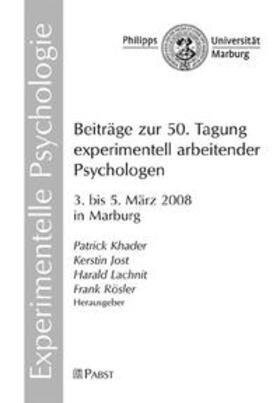 Beiträge zur 50. Tagung experimentell arbeitender Psychologen