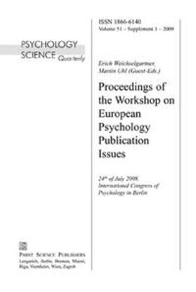 Proceedings of the Workshop on European Psychology Publication Issues
