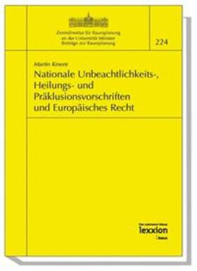 Kment, M: Nationale Unbeachtlichkeits-, Heilungsvorschriften