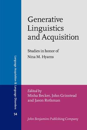Generative Linguistics and Acquisition