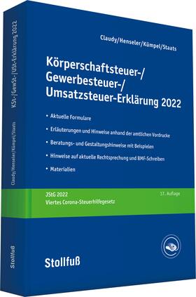 Körperschaftsteuer-, Gewerbesteuer-, Umsatzsteuer-Erklärung - online