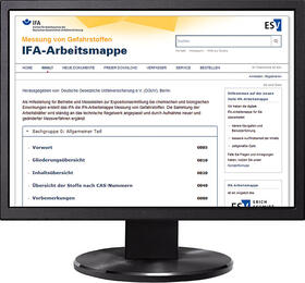 Messung von Gefahrstoffen – IFA-Arbeitsmappe - Jahresabonnement bei Kombibezug Print und Datenbank