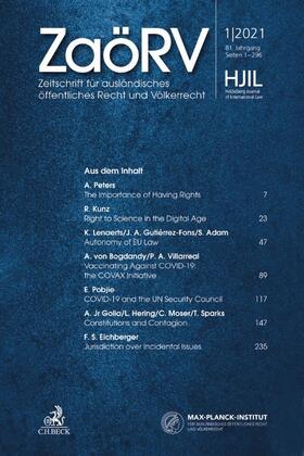 Zeitschrift für ausländisches öffentliches Recht und Völkerrecht (ZaöRV)